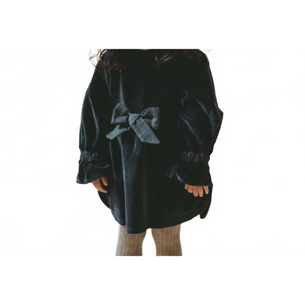 NEW DONSJE girls' velvet dress in navy
